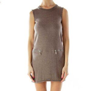 Tahari Brown Wool Knit Dress